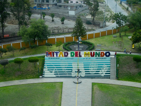 View from the top of the monument down to the equator line (in yellow)